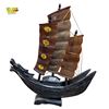Image 1 : Vintage Chinese Carved Dragon Boat Ship Model Feng Shui Decor - 11in Tall