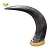 Image 2 : 13in tall Vintage Hand-Carved Polished Water Buffalo Horn Eagle Sculpture with wooden base