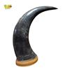 Image 2 : 14in tall Vintage Hand-Carved Polished Water Buffalo Horn Eagle Sculpture with wooden base