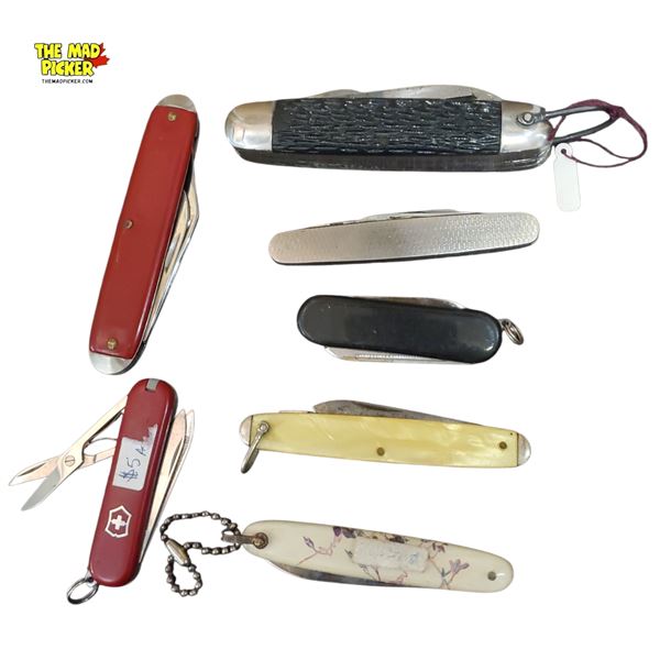 Lot of 7 Assorted Vintage Pocket Knives Mixed Brands and Styles Pre-1980s
