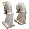 Image 2 : Pair of Vintage Mid-Century Pink Marble Carved Equestrian Figural Horse Head Bookends