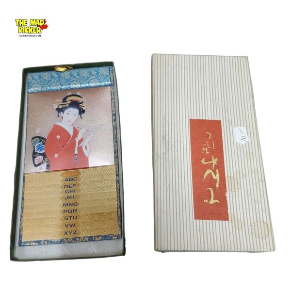 Vintage Japanese Address Book 'Beauties under Cherry Blossoms' by Utamaro NOS