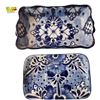 Image 3 : Hand-Painted Mexican Talavera Ceramic Casserole and Serving Dishes Blue Floral Design