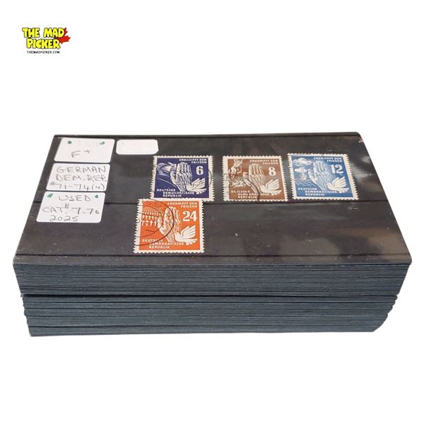 Collection of Assorted Vintage World Stamps - German, Tanzania, US, Helvetia, Jamaica Etc.