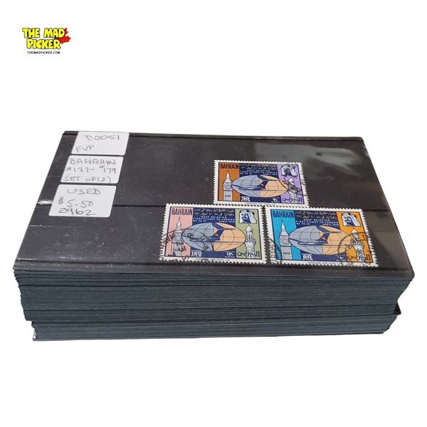 Collection of Vintage World Stamps - Bahrain, Barbados, British, India, Australia Etc.