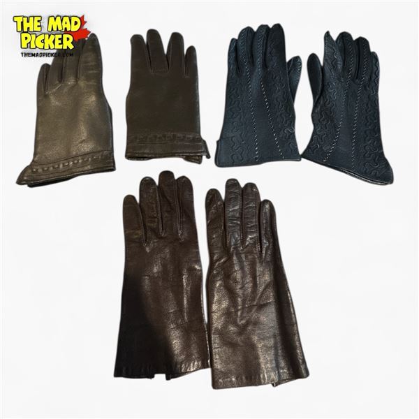 Collection of Vintage Leather Gloves - Small Size