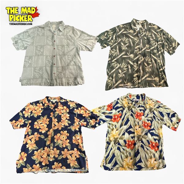 Lot of 4 Vintage Men's Hawaiian Shirts Size L/xl Jamaica Jaxx S&d Bahamas Pineapple Moon
