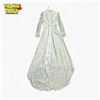 Image 3 : Vintage Victorian Style Wedding Gown with White Lace Design - Size S