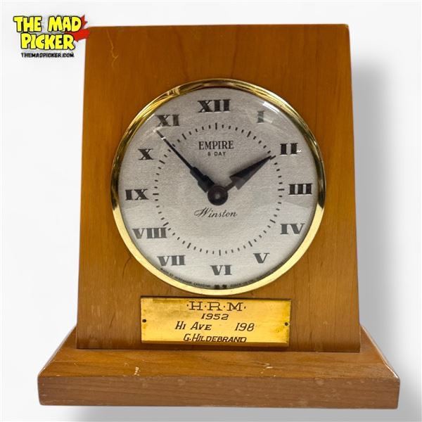 1952 Ingraham Empire 8 Day Mantle Clock - Good working condition 7in x 7in