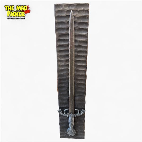 Decorative Dagger Mounted on Wooden Display Plaque - 18 1/2in plaque