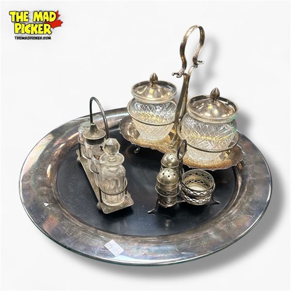 Vintage Westing House Tray with Salt Pepper Shaker Sets & Condiments Set