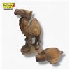 Image 1 : Hand-Carved Wooden Turtle Figurine and Camel Statue 10 Inches
