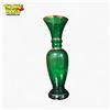 Image 2 : Vintage Bohemian Emerald Green Glass Vase 8" Gold Gilt Enamel Art Nouveau