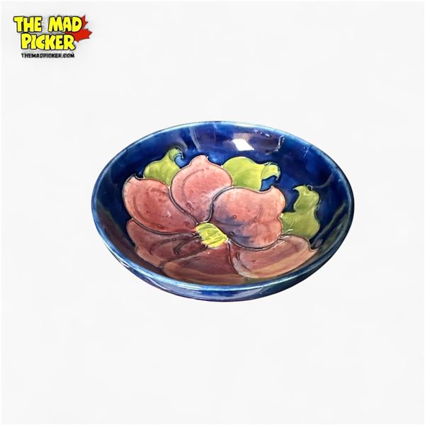 Beautiful William Moorcroft Clematis Shallow Footed Bowl/pin Dish 5 3/4in