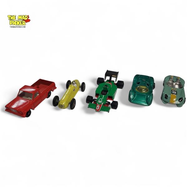 Assorted Vintage Diecast Cars Lesney Maserati, Majorette F1, Hot Wheels, Jeep Gladiator