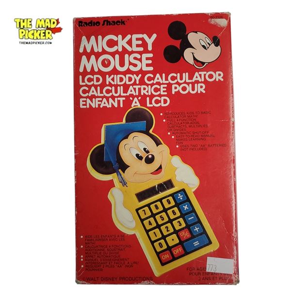 Vintage Radio Shack Tandy Mickey Mouse LCD Kiddy Calculator Omron Circa 1975 or 1985