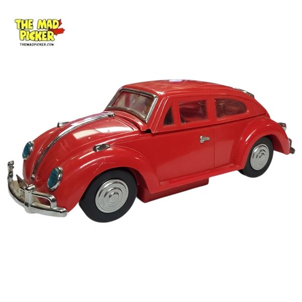 Vintage Red Volkswagen Beetle Mini Bar 15-Inch Metal Model