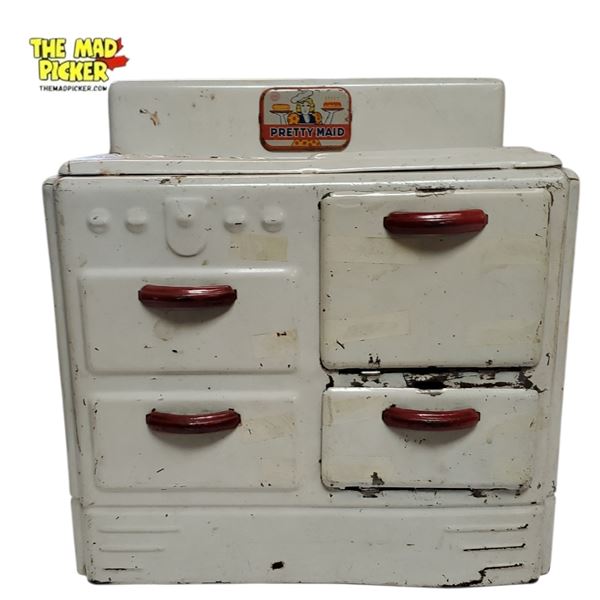 Marx Pretty Maid Toy Oven Metal Enamel Tin Range 1930s 11 Inches