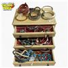Image 1 : Vintage Jewelry Box Full of Bracelets - Variety of styles and materials - Box is 7" x 10" x 6" tall