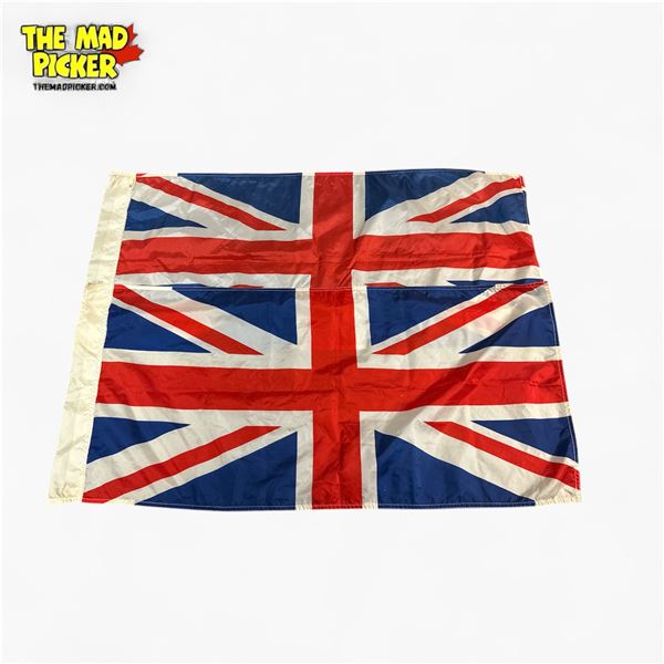 Two Vintage Union Jack Flags 18x36 Inch Cotton Twill Mid-20th Century