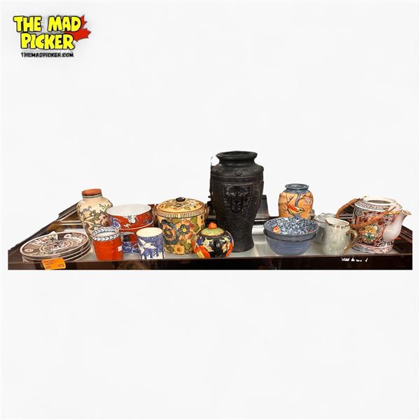 Large Lot of Japanese Porcelain and Other Collectables: Bowls, Plates, Teapots, Jars and More