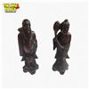 Image 1 : Pair of Chinese Hand-Carved Wooden Sculptures Traditional Design