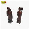 Image 2 : Pair of Chinese Hand-Carved Wooden Sculptures Traditional Design