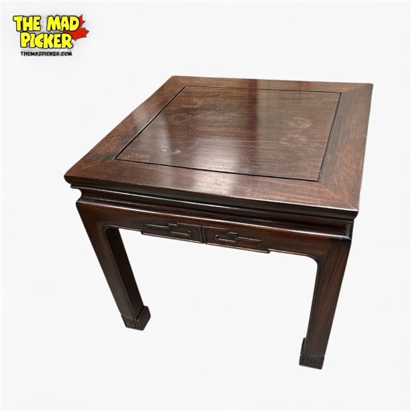 Mid-Century Chinese Carved Rosewood Ming Style Table 18x18x16 Inch