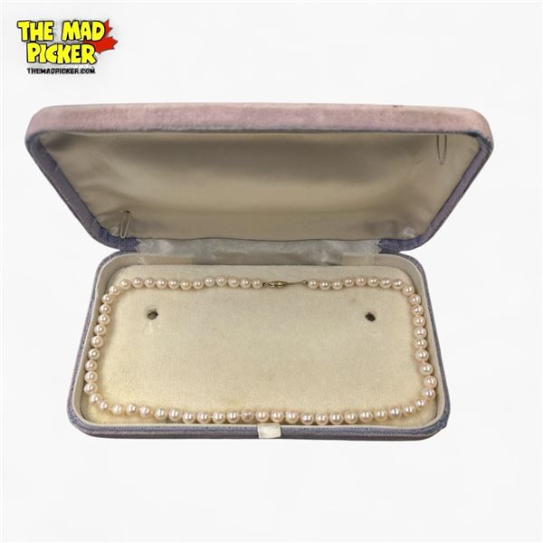 18' Strand of Creamy 6mm Simulated Pearls with 14KT Gold Clasp