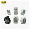 Image 1 : 6 New Polished Larimar Stone Rings in Silver Settings (all stamped .925) Total weight: 57 grams