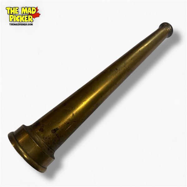 Vintage Brass Fireman's Hose Nozzle 12 Inch Long Industrial Hardware