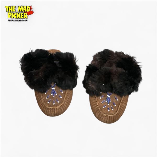 Vintage Children's Leather Moccasins Handcrafted Native American Style