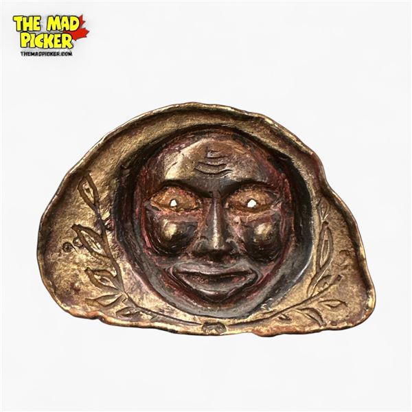 Artist's Conk Bracket Fungus Unsigned Carved Face 7 Inches