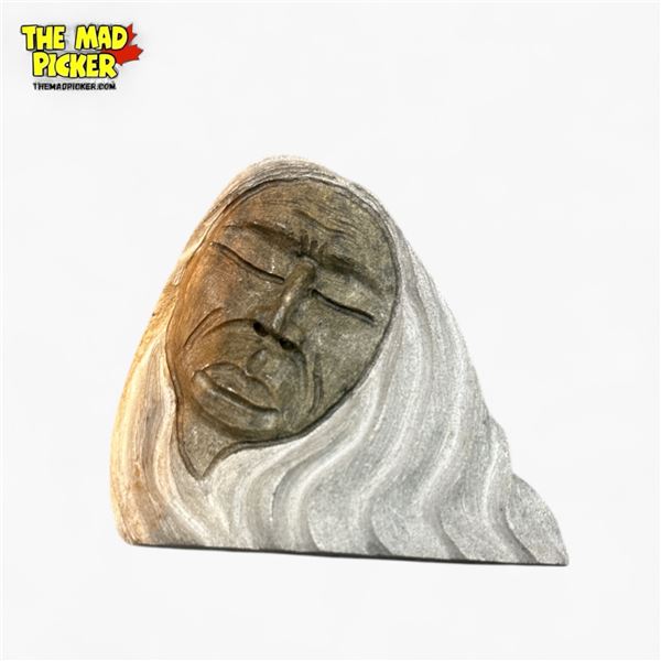 Craig Longboat Indigenous Soapstone Carving Wolf Clan Six Nations Ontario Canada 4.25" Tall