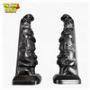 Image 4 : Pair of Boma Canada Black Resin Totem Pole Ornaments 8.5-Inch Northwest Coast Art