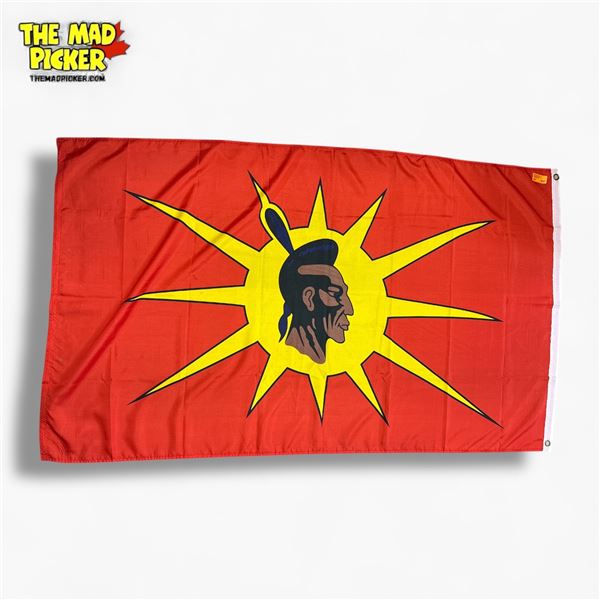 Mohawk Warrior Society Flag 3x5 FT 90x150 CM Red Yellow Indigenous Symbolism