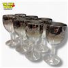 Image 1 : Mid-Century Dorothy Thorpe-Style Silver Fade Floral Wine Glasses Set of 7