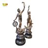 Image 1 : Pair of Cast Metal Statues 'Le Commerce' & 'Industrie' 13-Inch 19th Century