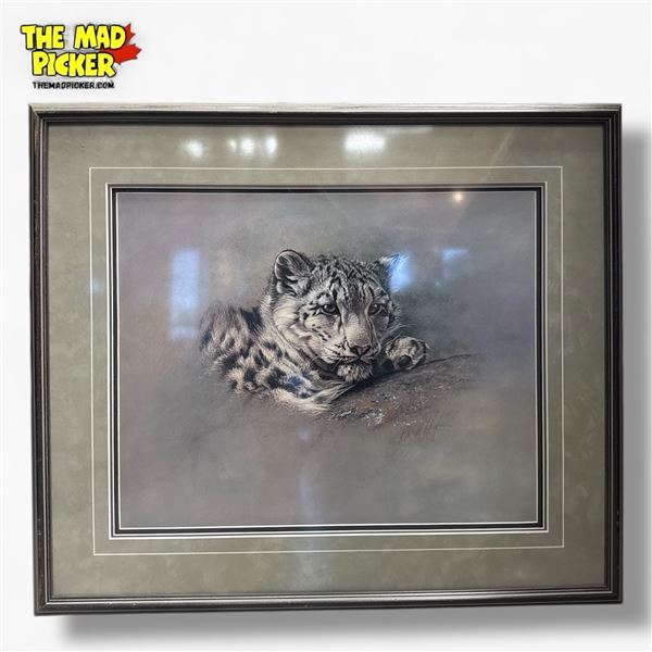 Alan M Hunt Limited Edition Snow Leopard Print 1986 441/975 26.5x22 Inches