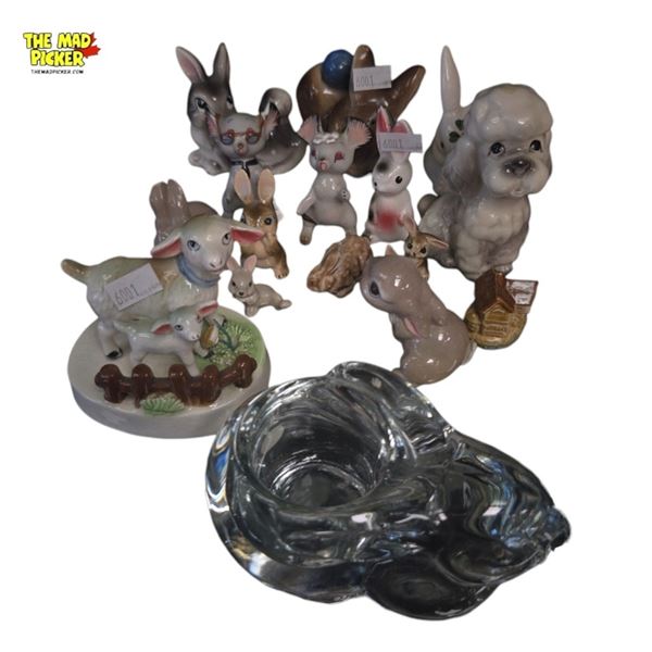 Porcelain Rabbit Figurine Collection Mixed Countries Multifunctional Pieces