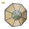 Image 2 : Stained Glass Lampshade 9.5" Tall with Damage and Hexagon Bowl Set
