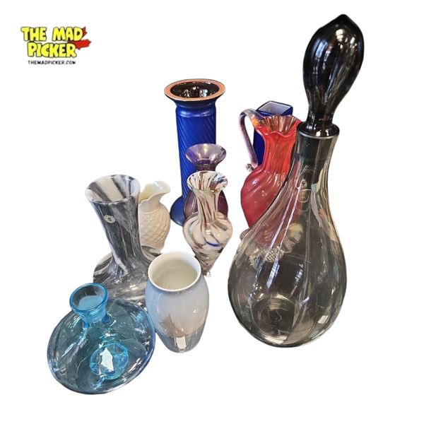 Collection of Glass, Stone and Porcelain Vases - Beleek, Italian, Arnar Hanssonstone, Bulgarian