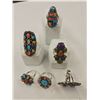 Image 1 : 6 New Inlaid Multi-Stone Rings from the Philippines in Silver Settings (all stamped .925) Total weig