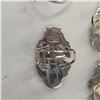 Image 3 : 6 New Inlaid Multi-Stone Rings from the Philippines in Silver Settings (all stamped .925) Total weig