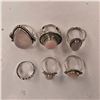 Image 2 : 6 New Pink Andean Opal, Triplet Opal, & Rose Quartz Rings in Silver Settings (all stamped .925) Tota