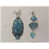 Image 3 : 4 New Natural Stone & Crystal Pendants in Silver Settings - Spiny Oyster Copper Turquoise, Turquoise