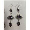 Image 2 : 10 New Pairs of Earrings in Silver Settings - Variety of Natural, Polished and Faceted Materials (ma