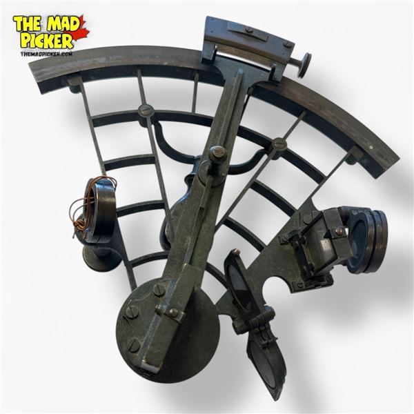 19th Century J. Sewill Sextant Engraved Maker to the Admiralty Brass and Wood