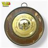 Image 1 : Vintage German Wood-Cased Aneroid Barometer Brass Trim Glass Face Mid-20th Century