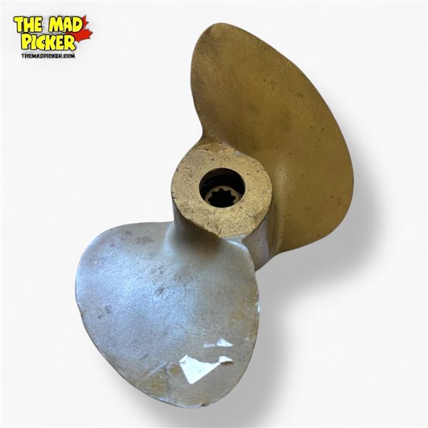 Vintage Brass Two-blade Quick Silver Boat Propeller, 9in, 1920s